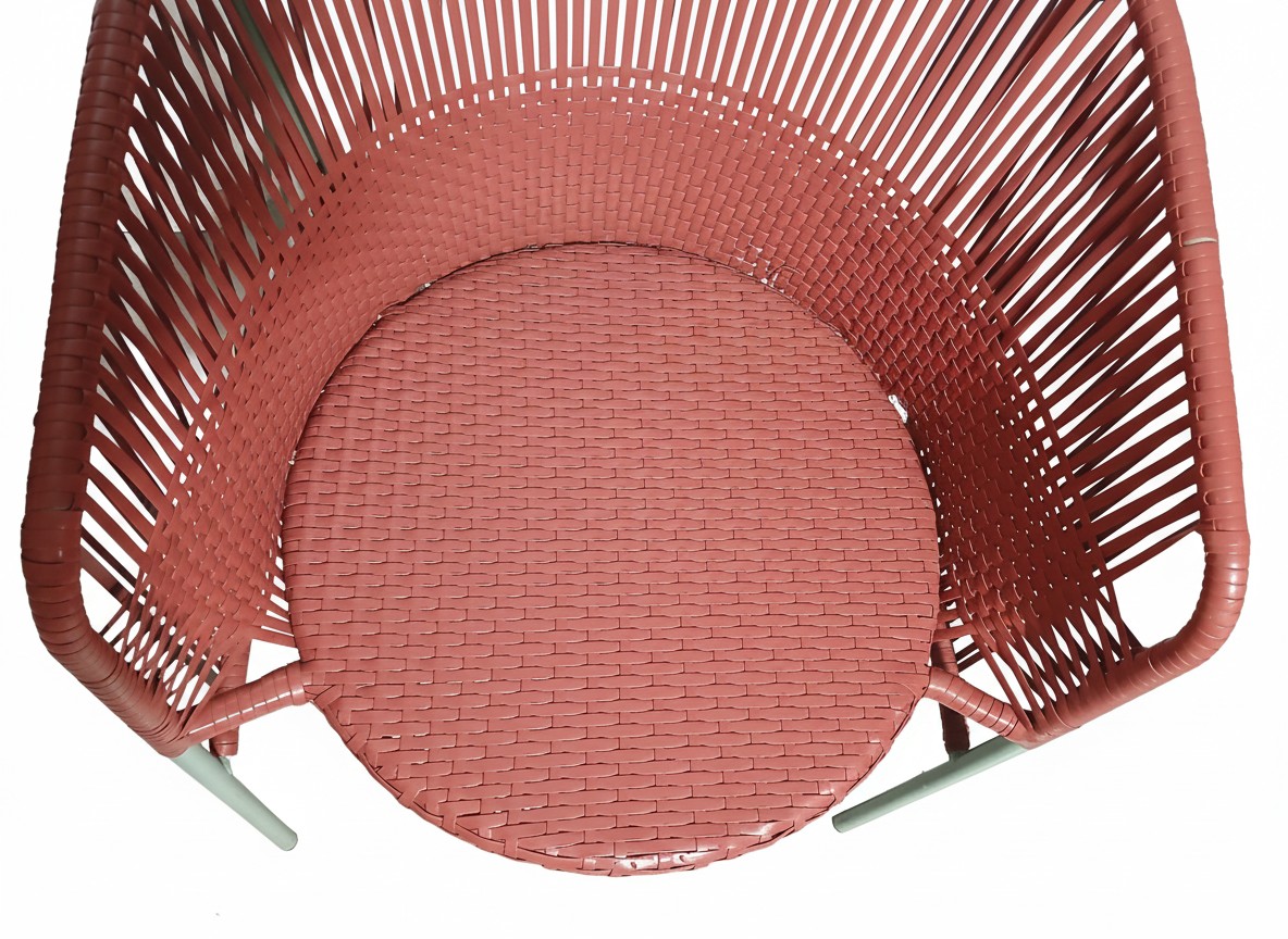 Paire de fauteuils modernistes en acier et lanière de nylon-photo-3