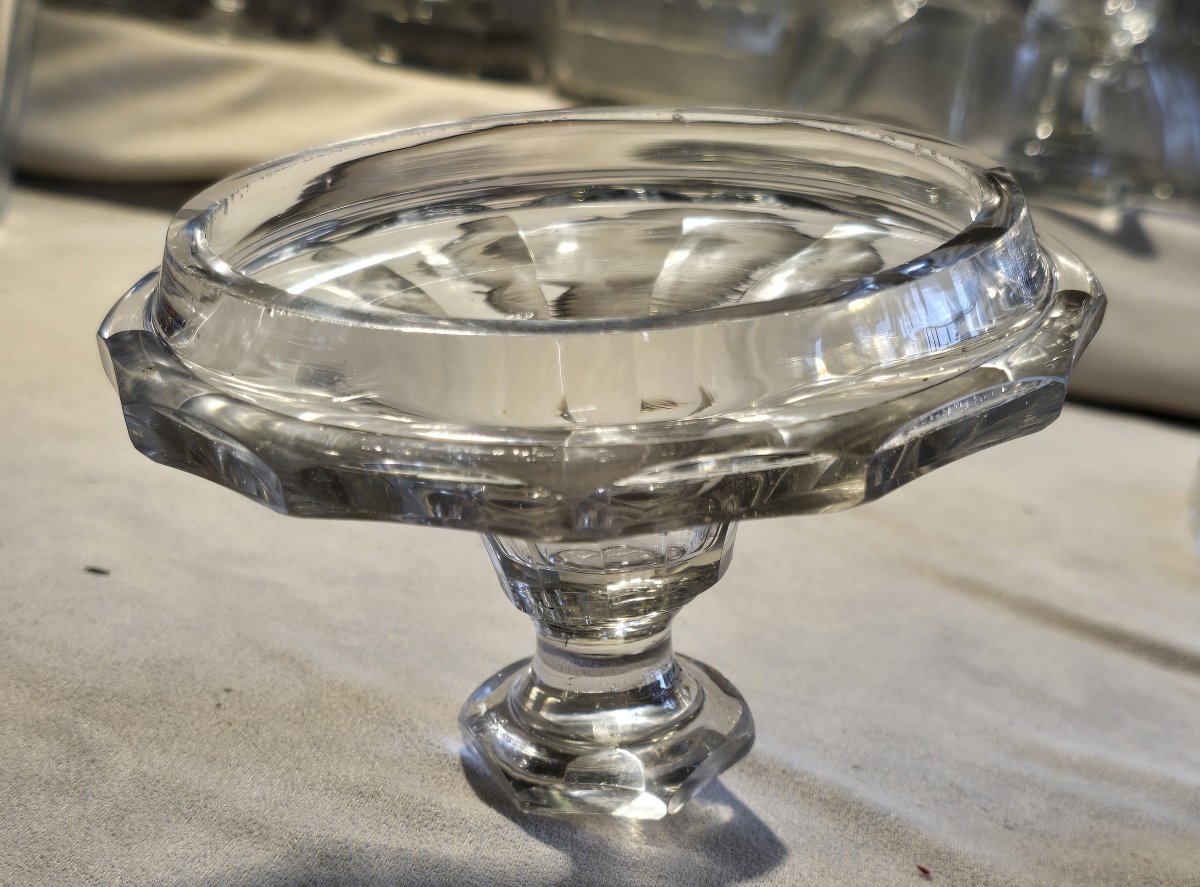 ancien drageoir en cristal taillé XIX ème siècle-photo-2