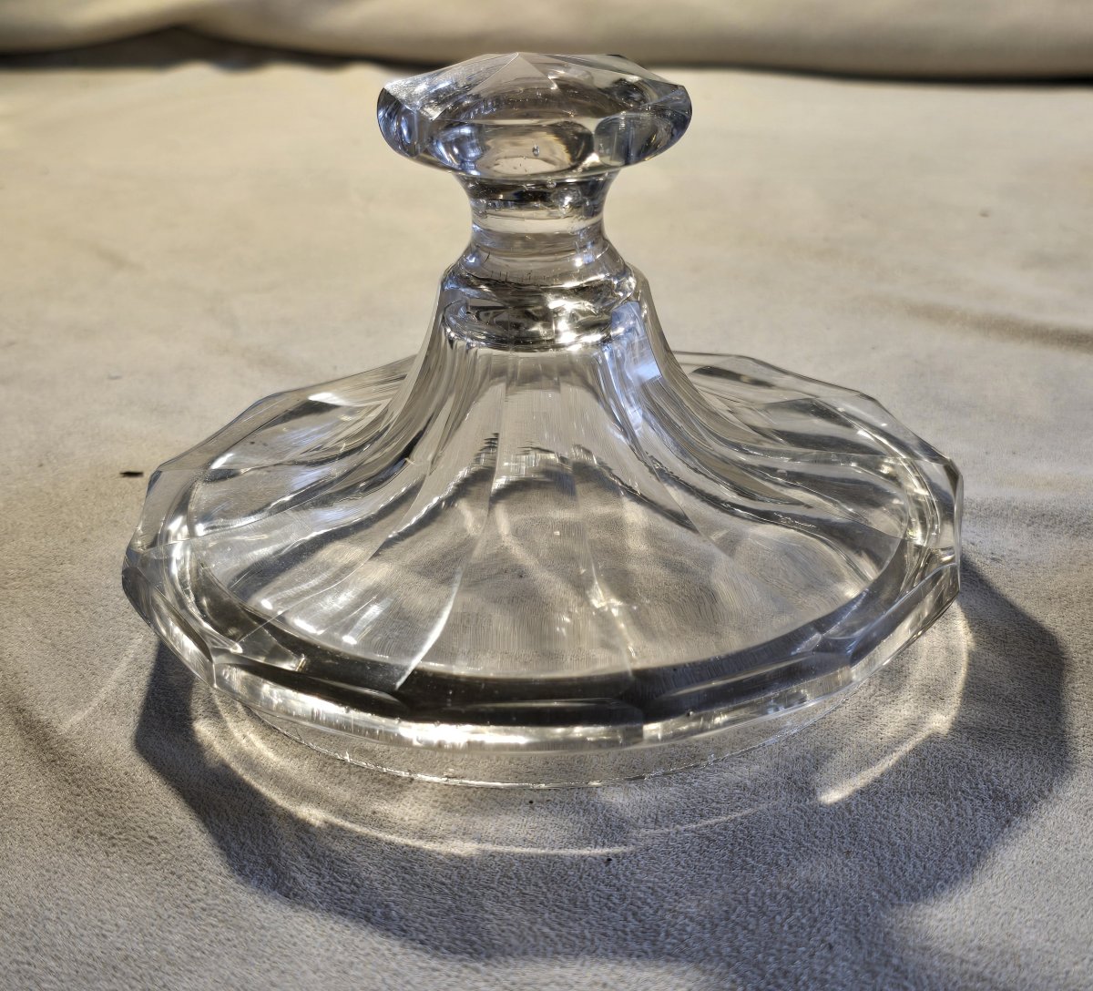ancien drageoir en cristal taillé XIX ème siècle-photo-3