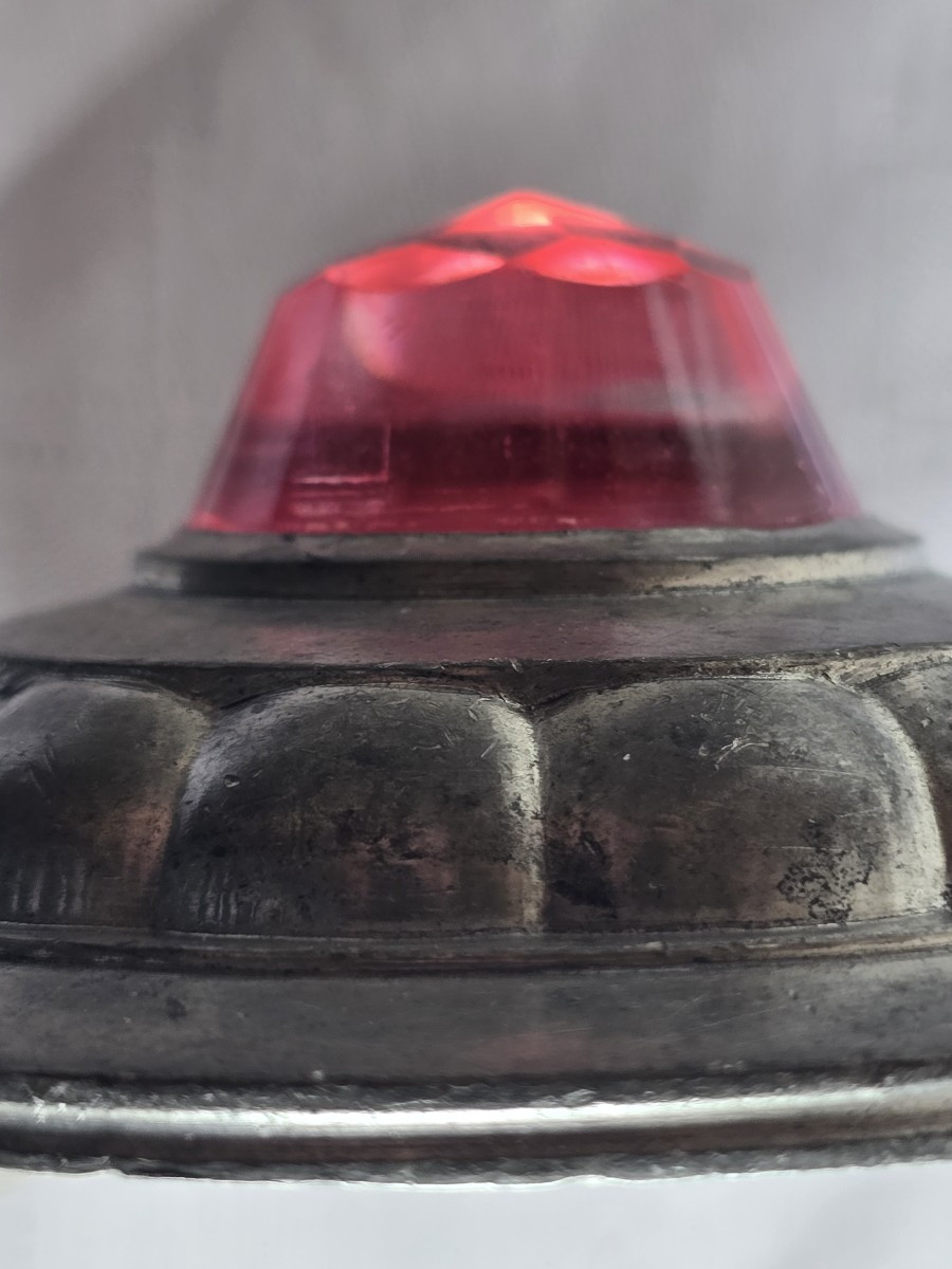 Antique Cut-glass Tankard With Pewter Mount And Lid-photo-2