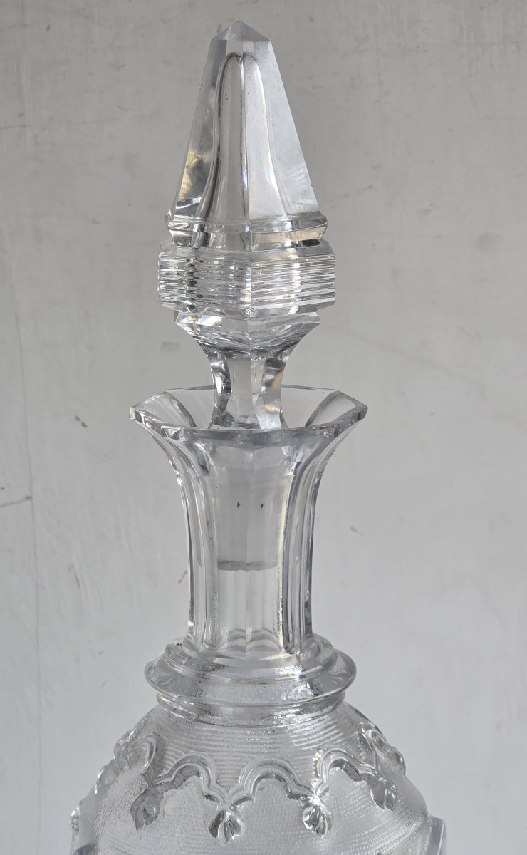 Antique Embossed Glass Bottle In The Neo-gothic Style-photo-4