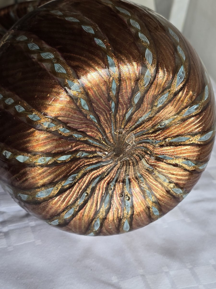 Aiguière  en verre soufflé aventuriné, Murano, Salviati XXe siècle-photo-1