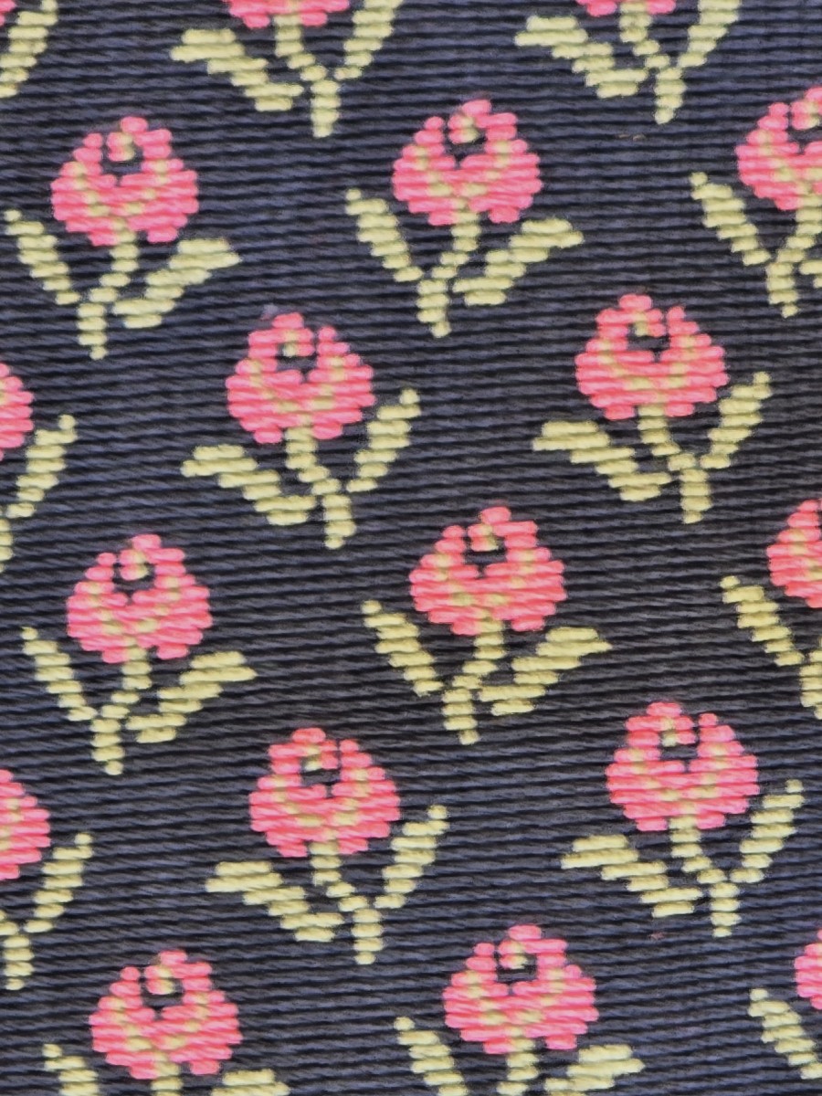 Roll Of Upholstery Fabric, 780 Cm, Jacquard épinglé With Small-stitch Embroidery Effect – 1960s