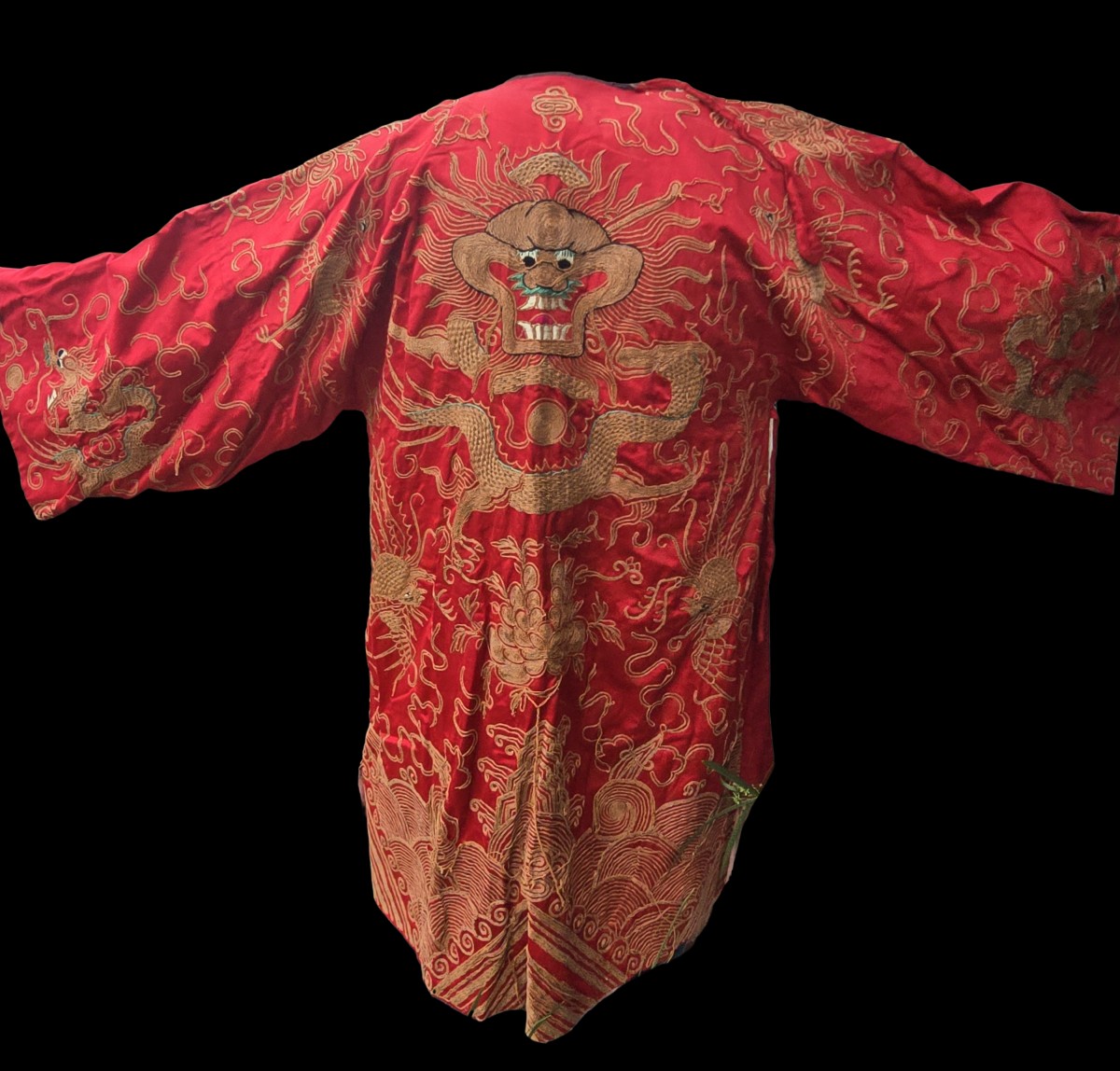 Antique Chinese Silk Theatrical Costume With Dragon Motifs—early 1900s-photo-2