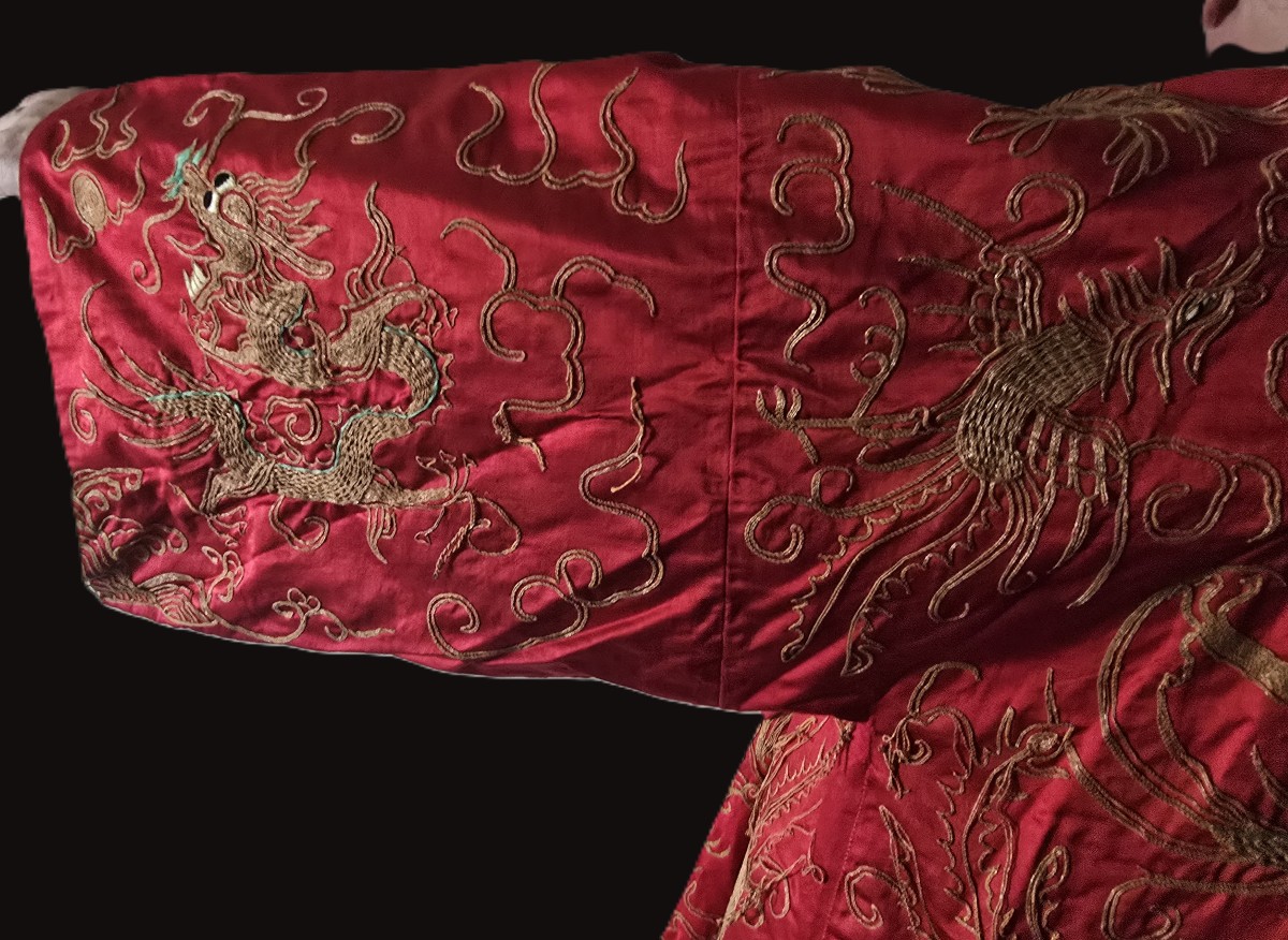 Antique Chinese Silk Theatrical Costume With Dragon Motifs—early 1900s-photo-1