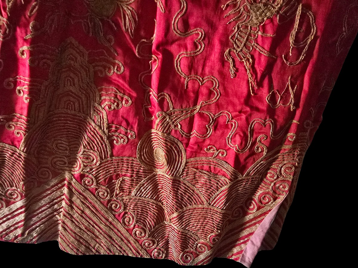 Antique Chinese Silk Theatrical Costume With Dragon Motifs—early 1900s-photo-3
