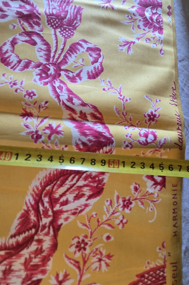 important métrage  de tissu d'ameublement "Choiseul"  de Romanex de Boussac en style Louis XVI -photo-8