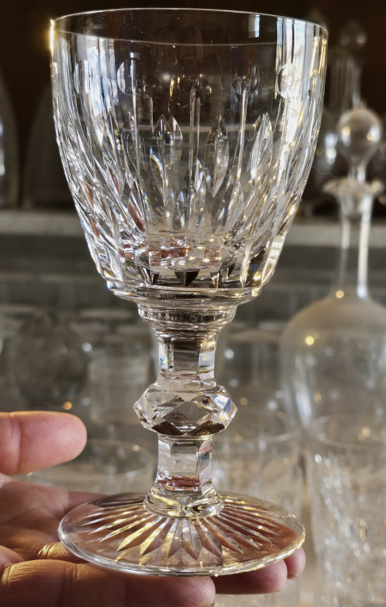Antique Lemberg Crystal Glassware Set, 25 Pieces – Deep‑faceted Pattern-photo-2