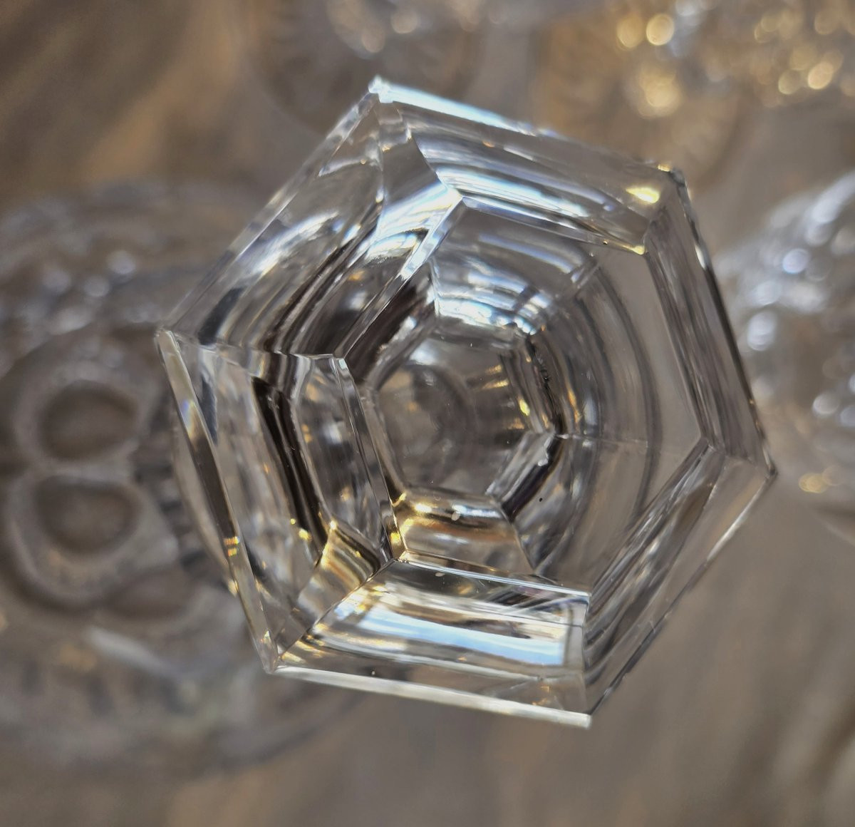 Antique Lemberg Crystal Glassware Set, 25 Pieces – Deep‑faceted Pattern-photo-6