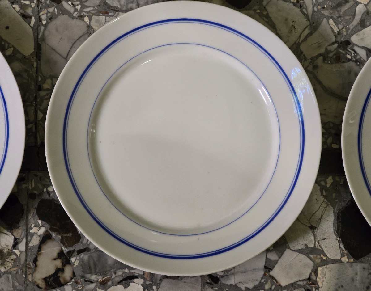  Lot de 8 assiettes anciennes en porcelaine Ginori Doccia XIXème-photo-4
