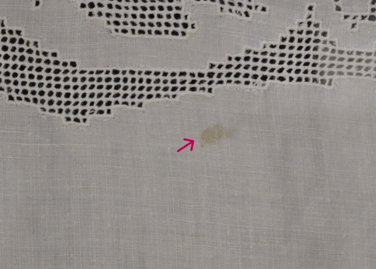 Antique Linen Tablecloth Embroidered In Drawn Thread Work-photo-1