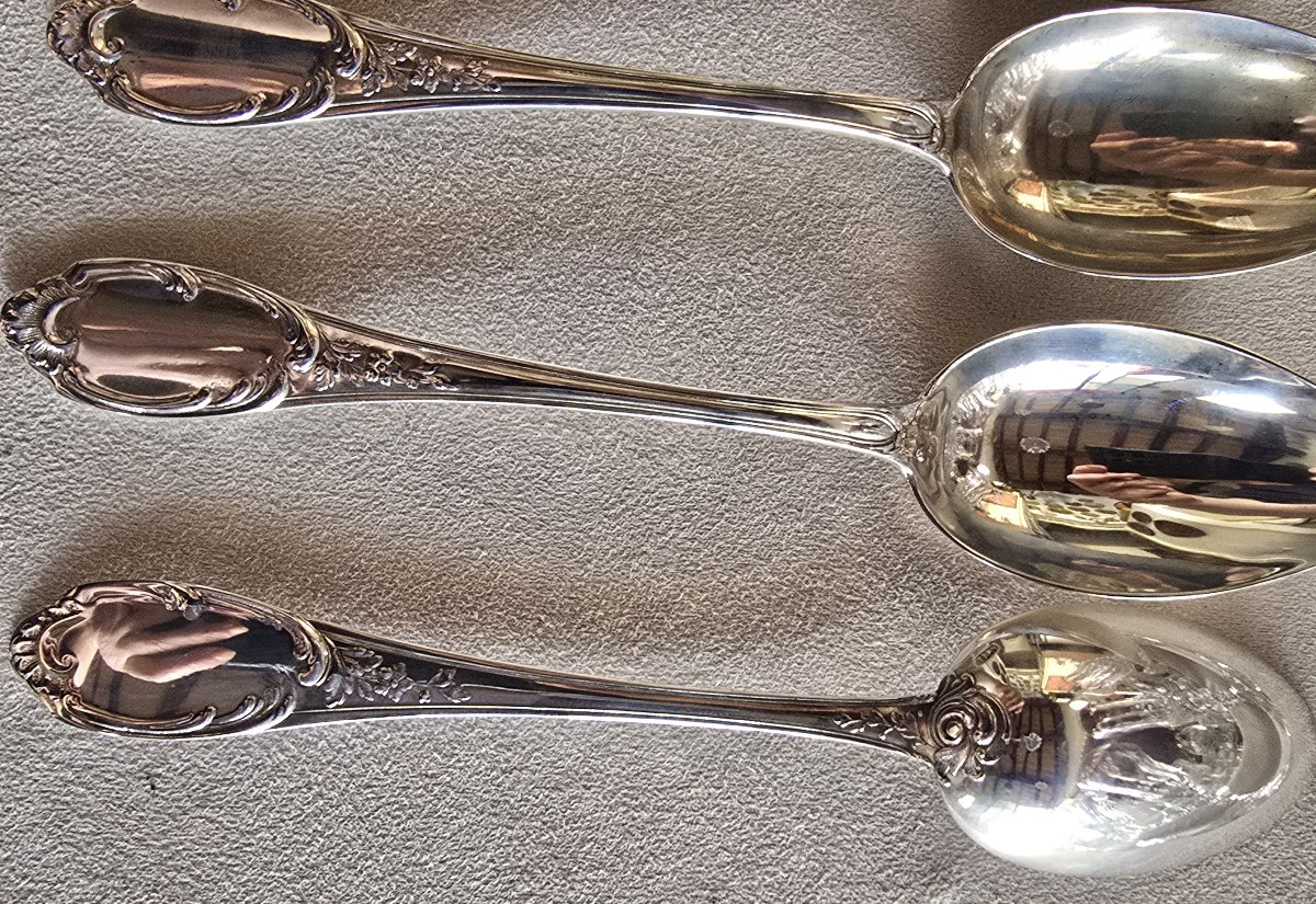 58-piece Antique Silver Cutlery Set In The Louis XV  Style-photo-2