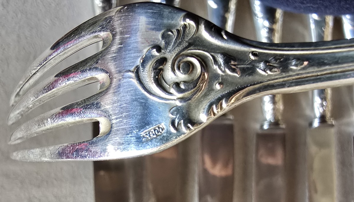 58-piece Antique Silver Cutlery Set In The Louis XV  Style-photo-3