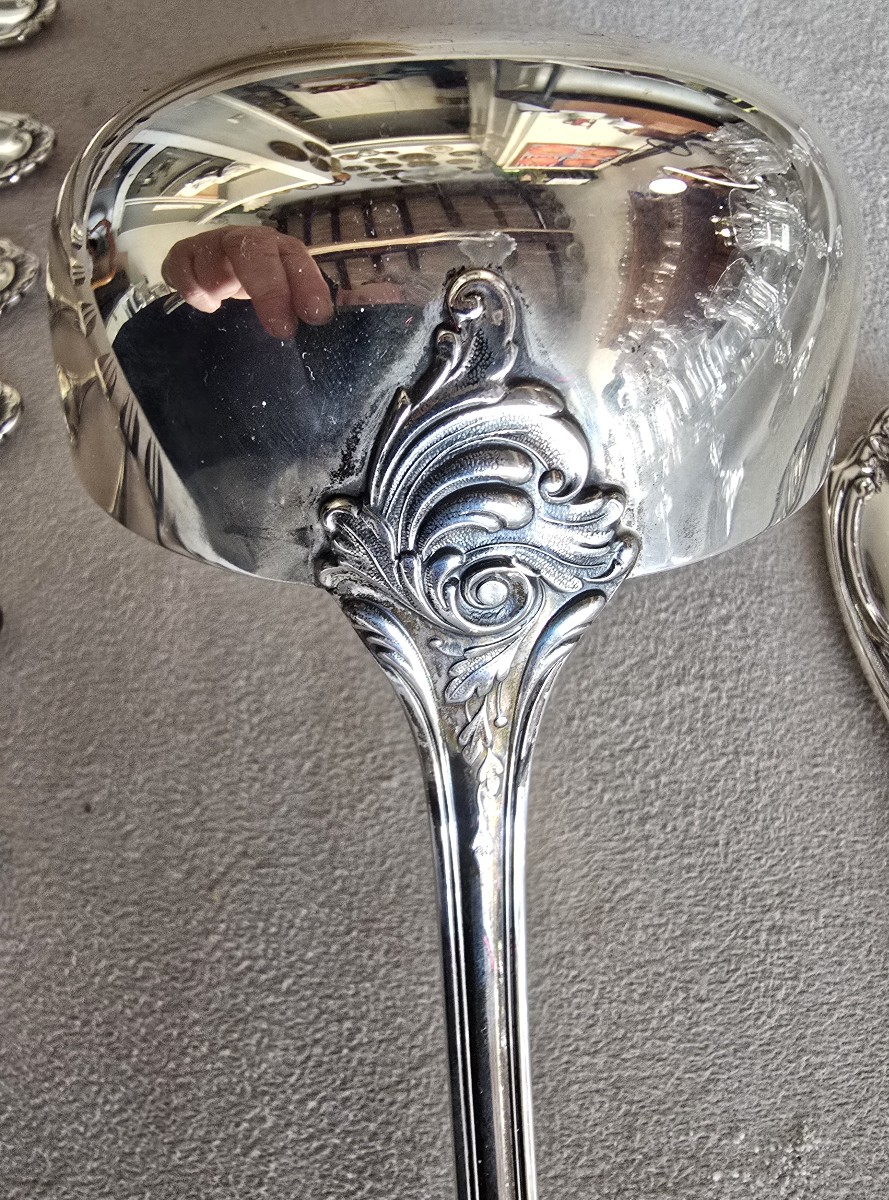 58-piece Antique Silver Cutlery Set In The Louis XV  Style-photo-5