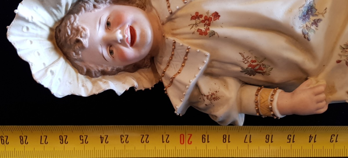 A Pair Of Antique Bisque Figurines, Children Dressed As Little Farmers-photo-7