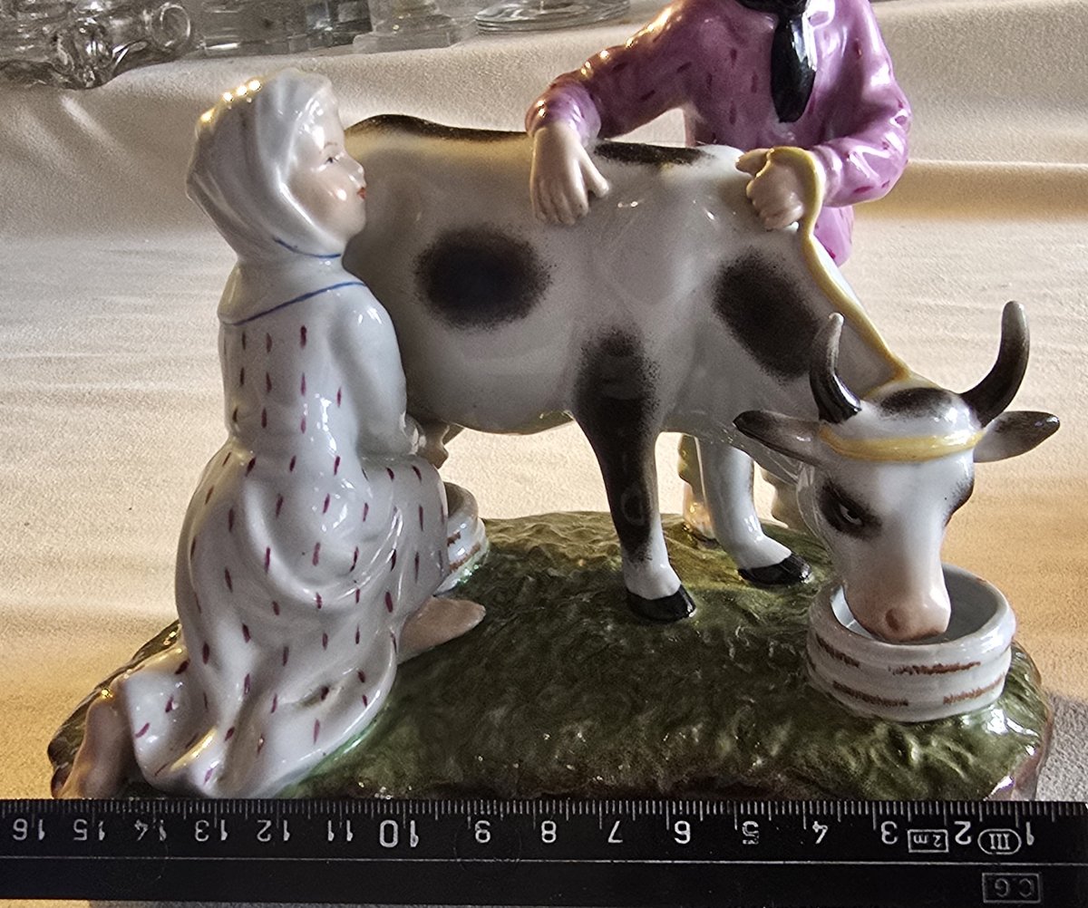 Pair Of Meissen Porcelain Figurines With Pastoral Themes, 20th Century-photo-5