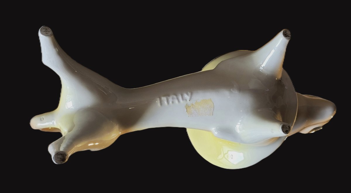 Zoomorphic Figurine In Glazed Majolica, Bitossi, Italy, Mid-20th Century-photo-3