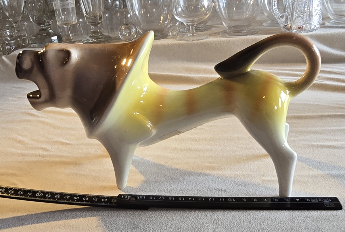 Zoomorphic Figurine In Glazed Majolica, Bitossi, Italy, Mid-20th Century-photo-5