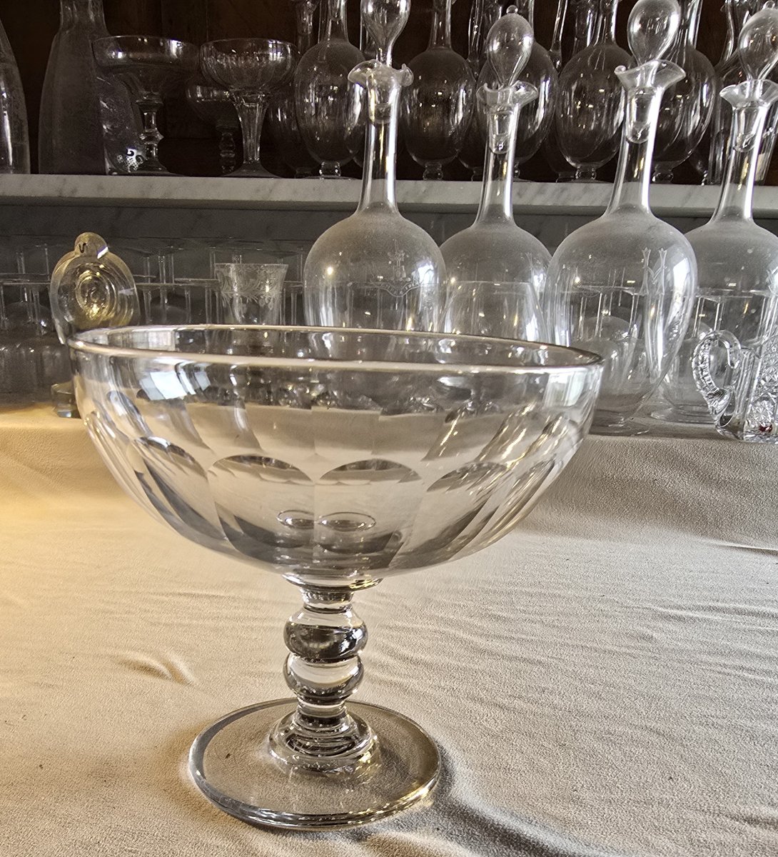 Paire de coupes à fruits en cristal, Baccarat, modèle Clermont, début XXᵉ siècle-photo-1