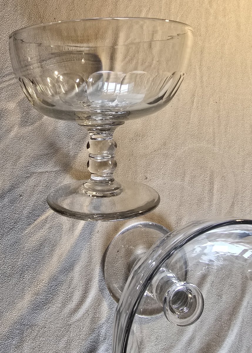 Paire de coupes à fruits en cristal, Baccarat, modèle Clermont, début XXᵉ siècle-photo-3