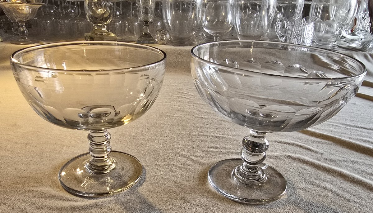 Paire de coupes à fruits en cristal, Baccarat, modèle Clermont, début XXᵉ siècle