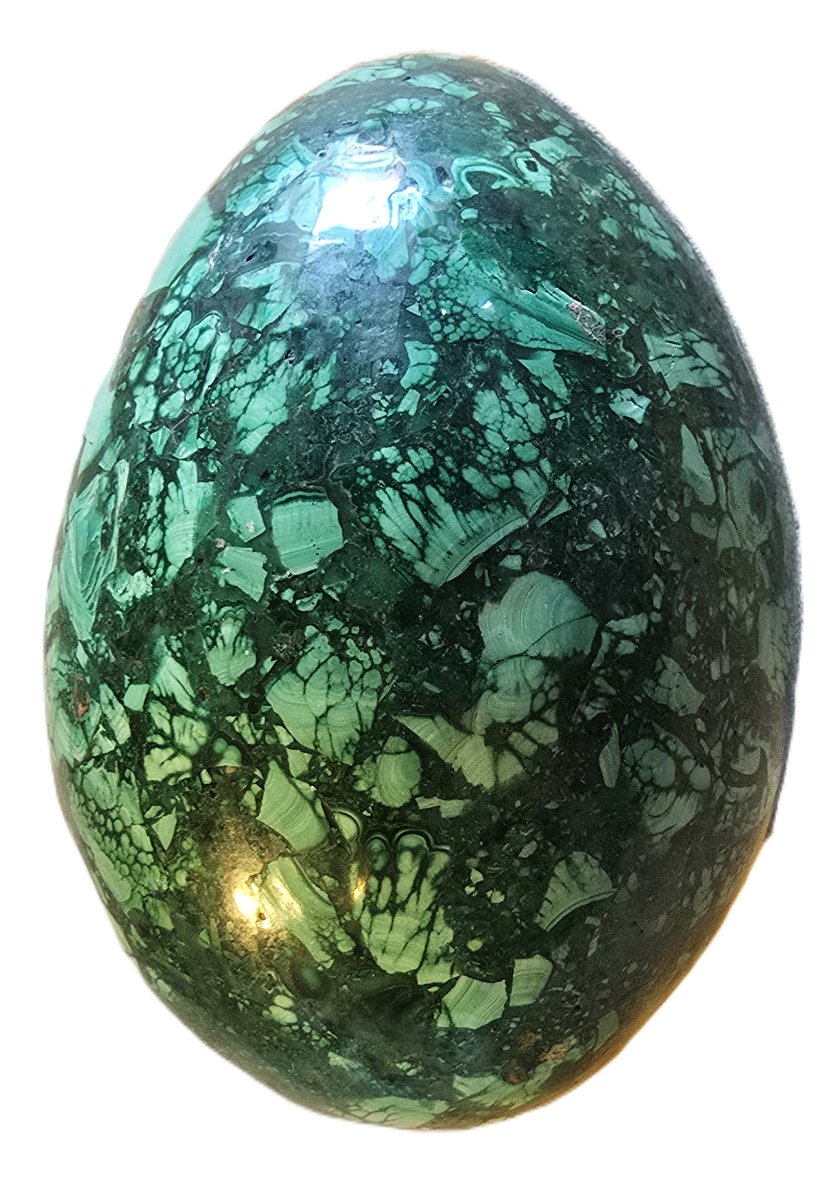 Ancien Œuf en malachite reconstituée-photo-2