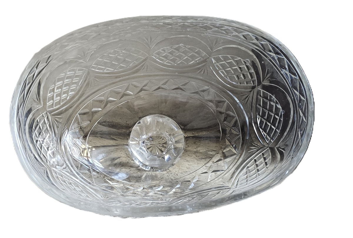 Antique Oval Bell With A Cut-glass Tray-photo-1