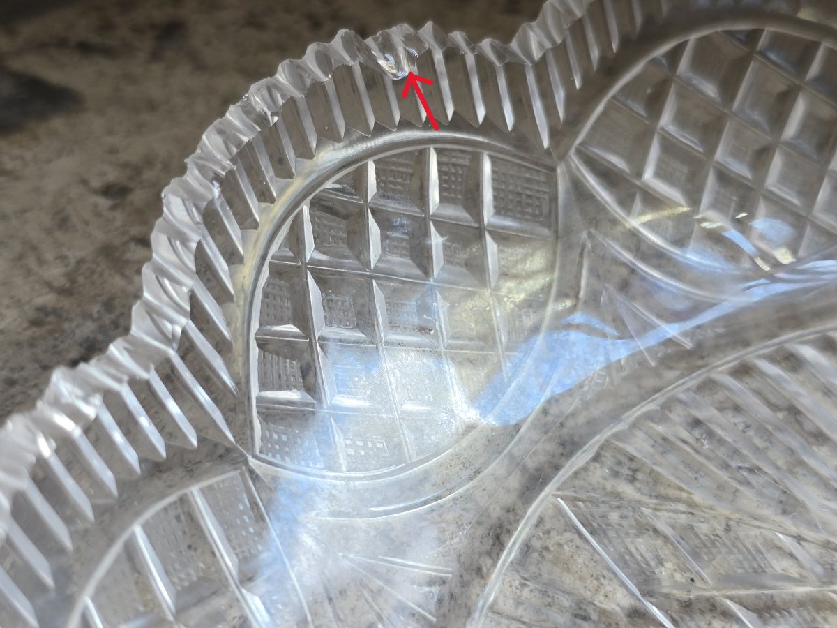 Antique Oval Bell With A Cut-glass Tray-photo-8