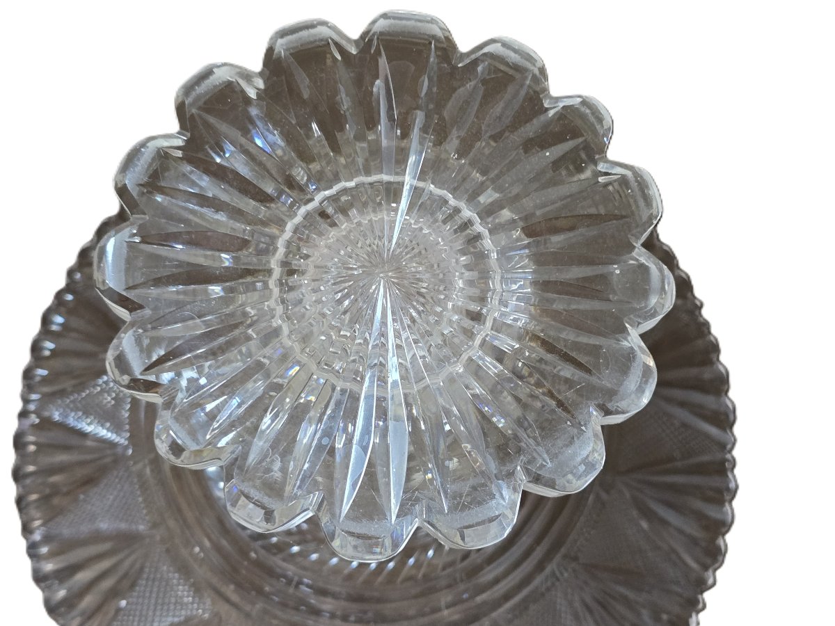Antique Hand-cut Crystal Cake Stand, Early 20th Century-photo-5