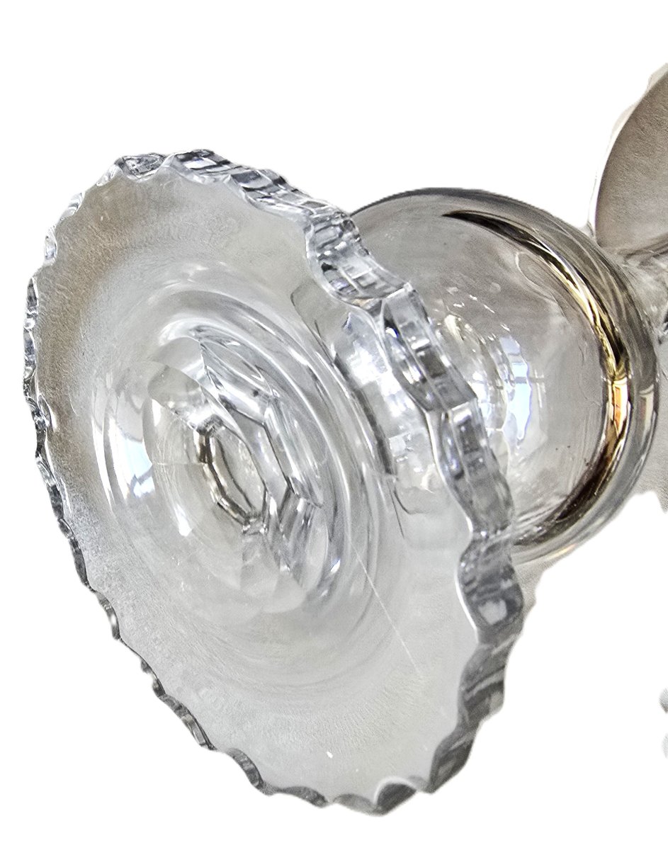 Ancien Vase soliflore en lourd cristal taillé et lisse-photo-1