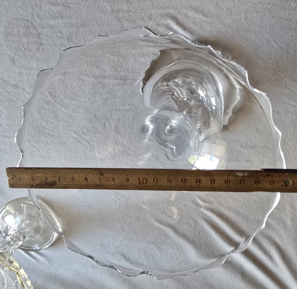 Ancien Vase soliflore en lourd cristal taillé et lisse-photo-6