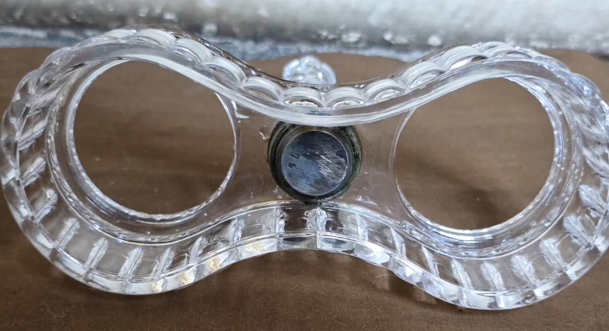 Ancien huilier‑vinaigrier en cristal moulé, attribué à Baccarat – XIXᵉ siècle-photo-1