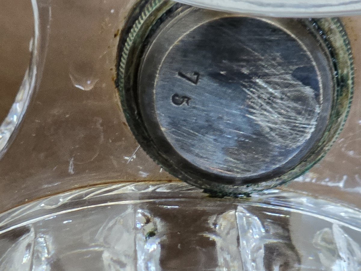 Ancien huilier‑vinaigrier en cristal moulé, attribué à Baccarat – XIXᵉ siècle-photo-2