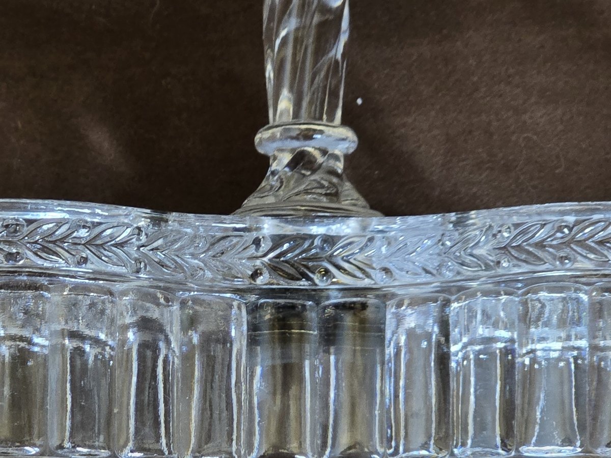 Ancien huilier‑vinaigrier en cristal moulé, attribué à Baccarat – XIXᵉ siècle-photo-4