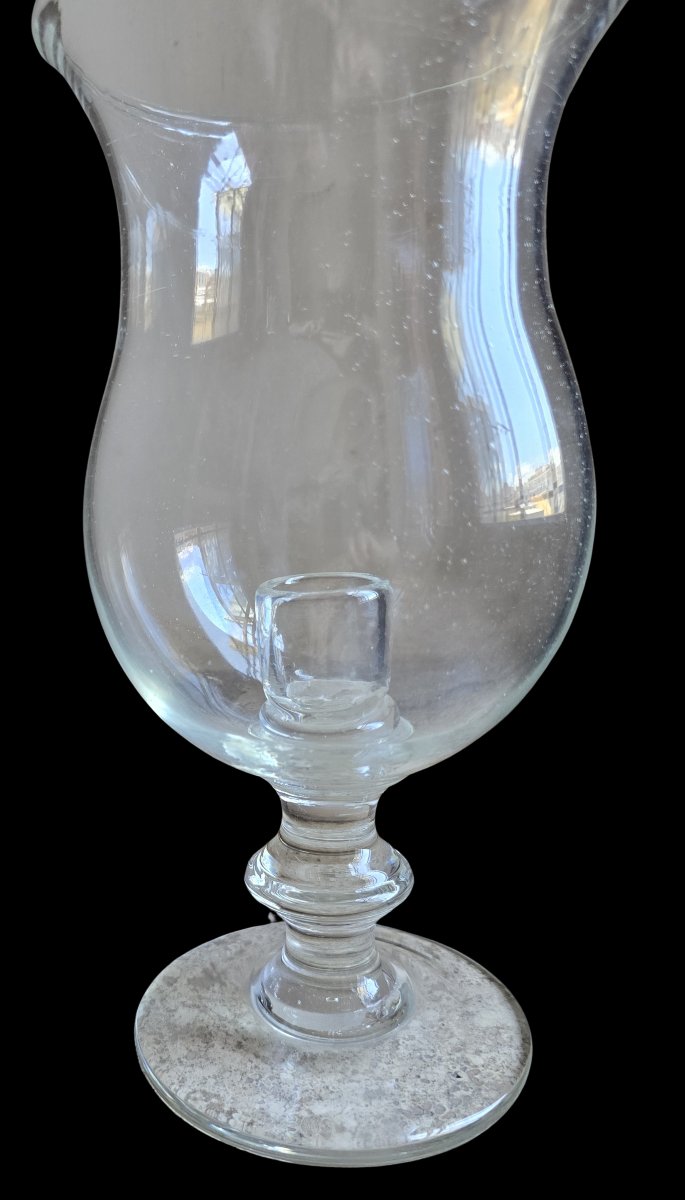 Ancien photophore en verre soufflé – XIXᵉ siècle