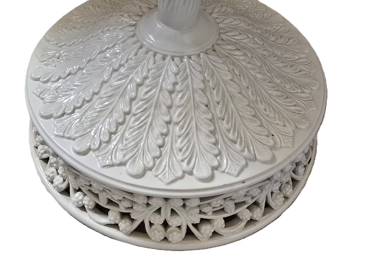 Antique Openwork Majolica Cake Stand, Ginori Manifattura Novecento, 1950–1970-photo-1
