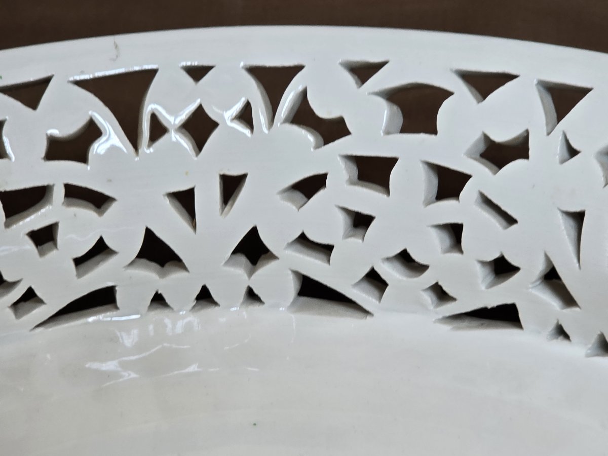 Antique Openwork Majolica Cake Stand, Ginori Manifattura Novecento, 1950–1970-photo-3