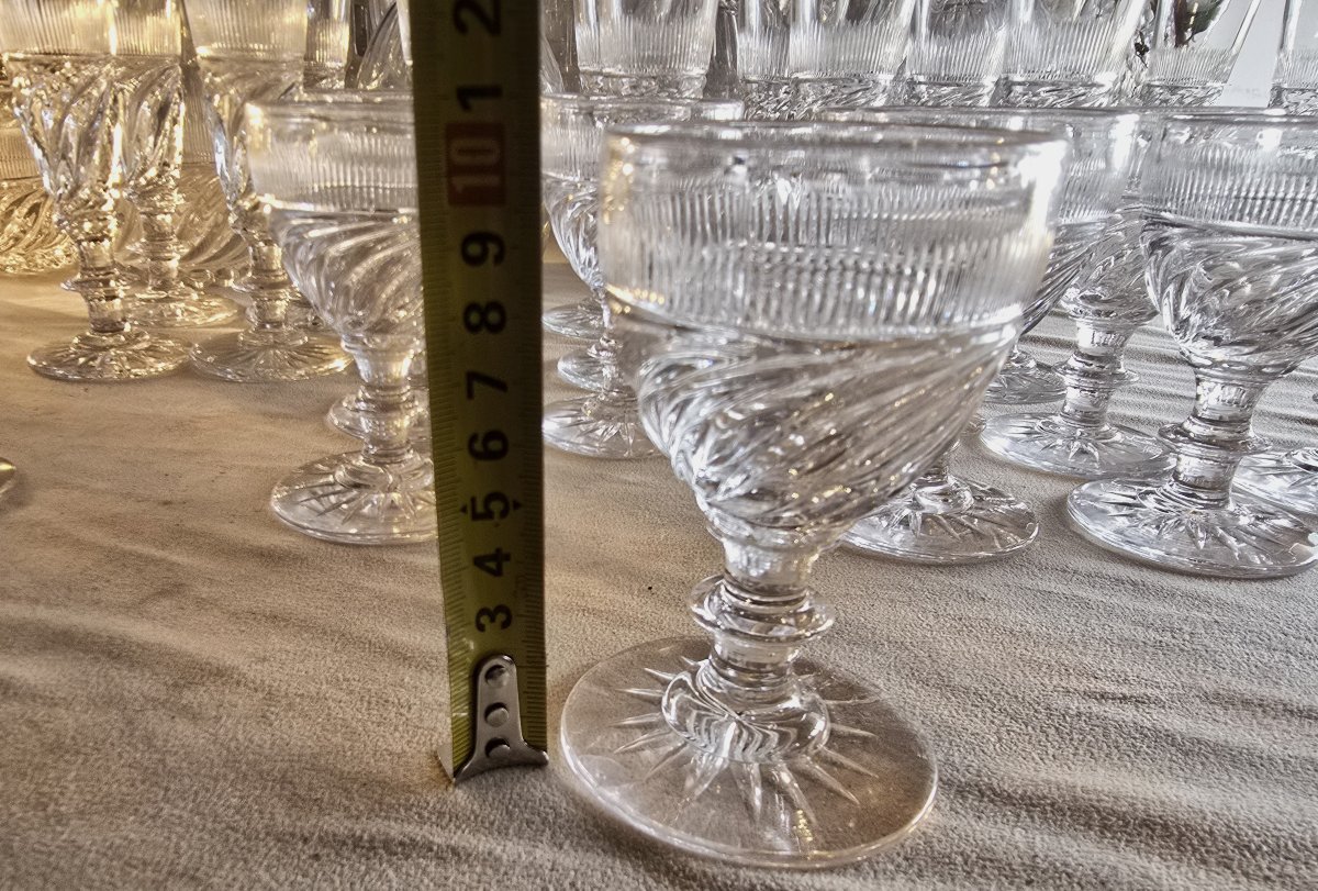 Lot Of 8 Crystal Glasses, Known As The “ss” Model By Baccarat Or Saint-louis, From The Restoration Period-photo-4