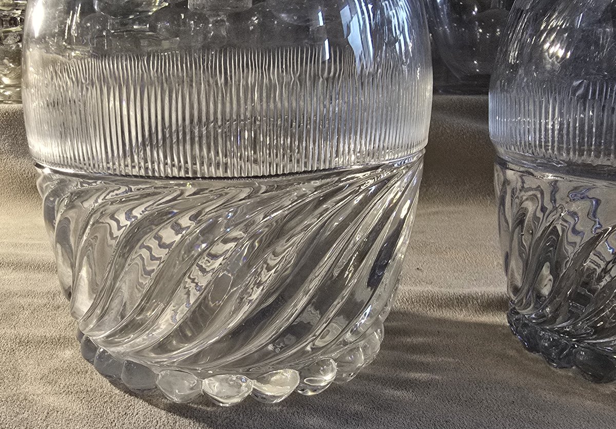 Ensemble de 4 carafes en cristal, modèle dit “SS”  Baccarat ou Saint‑Louis, époque Restauration-photo-1