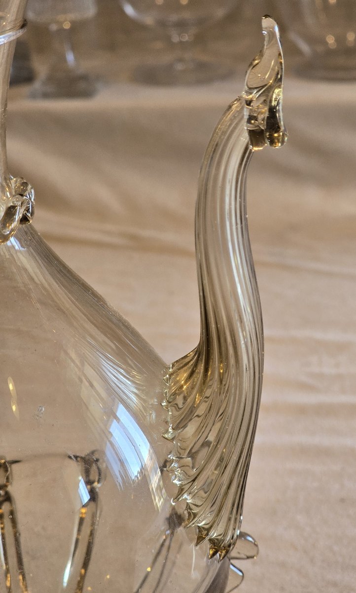 Blown Glass Spouted Jug, Salviati, Murano, Italy, Circa 1880–1900-photo-4