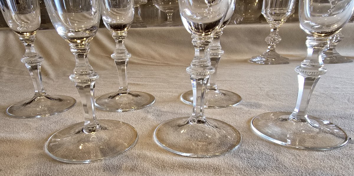 Set Of Six Moser Mozart Crystal Flutes, 1980–2000-photo-2