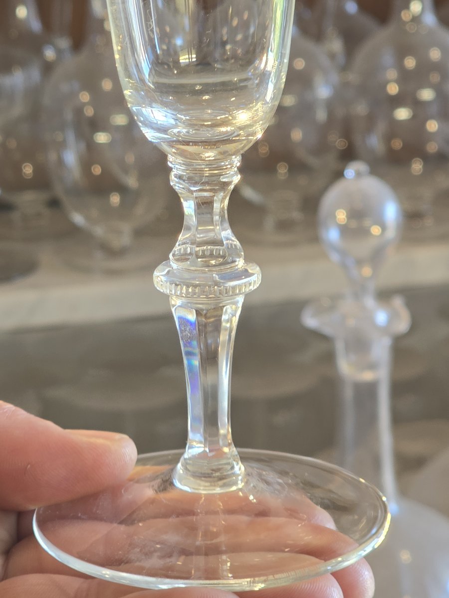 Set Of Six Moser Mozart Crystal Flutes, 1980–2000-photo-2