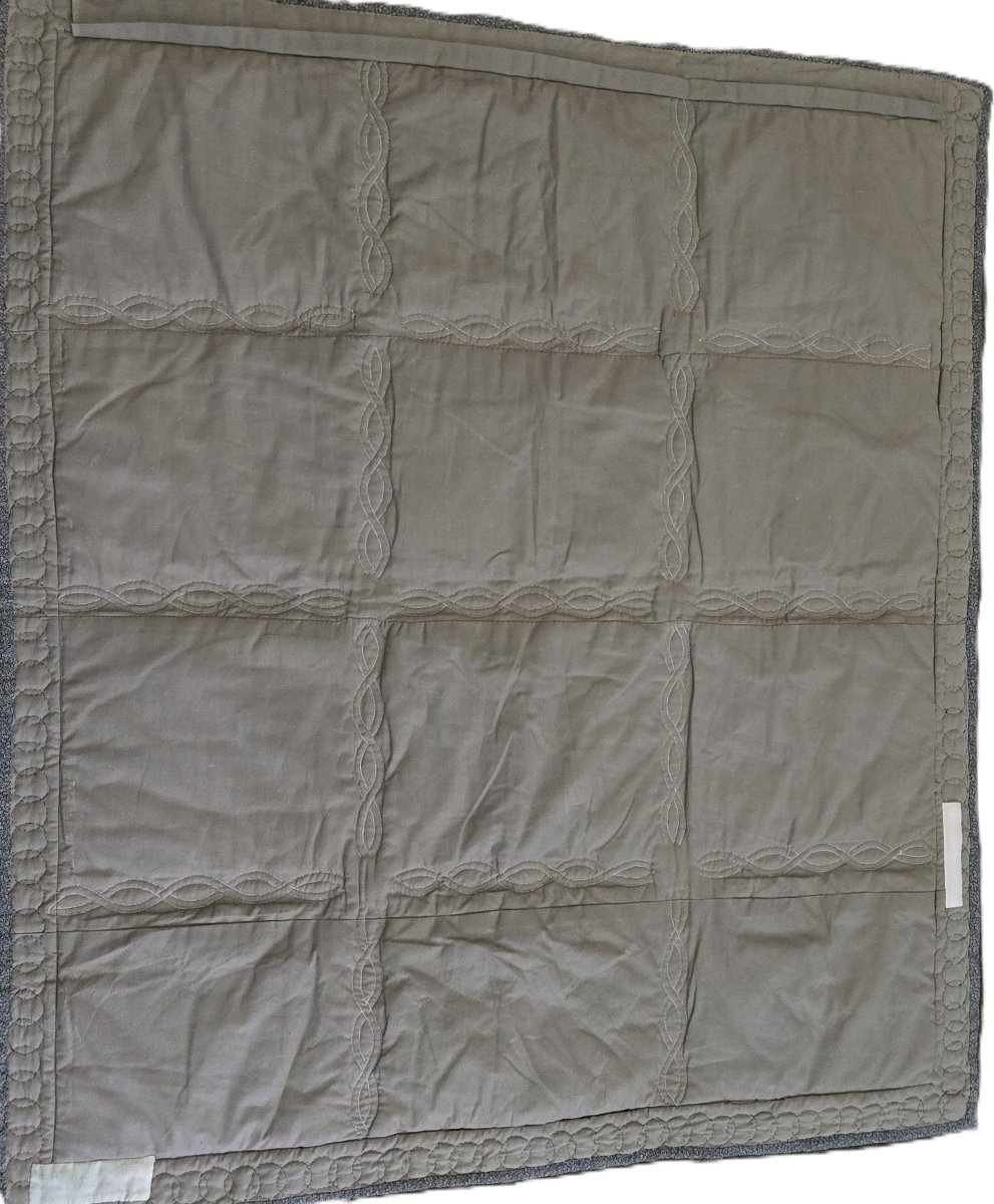 Antique Narrative Patchwork “le Pain Quotidien” – Hand‑executed Embroidery, Appliqué And Quilt-photo-6