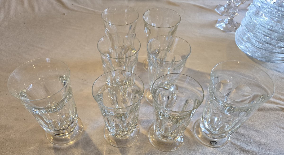 Ensemble de huit anciens verres en cristal taillé, Moser-photo-2