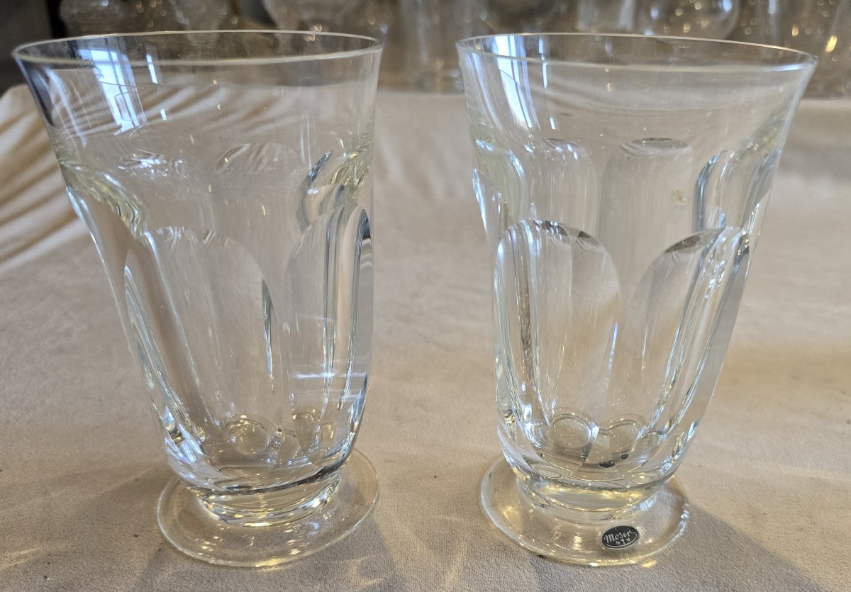 Ensemble de huit anciens verres en cristal taillé, Moser-photo-3