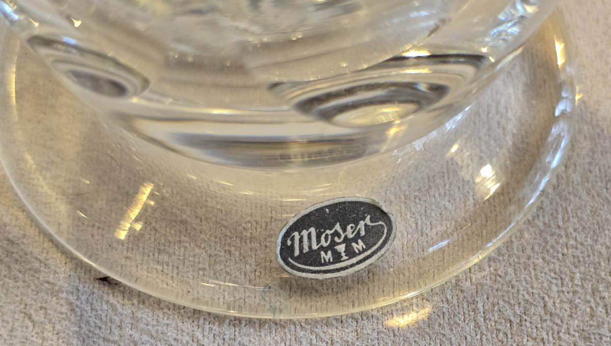 Ensemble de huit anciens verres en cristal taillé, Moser-photo-4