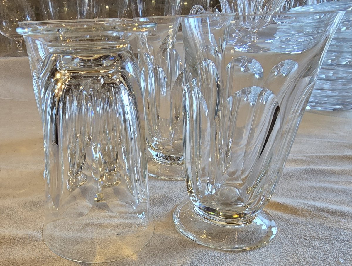 Ensemble de huit anciens verres en cristal taillé, Moser-photo-2