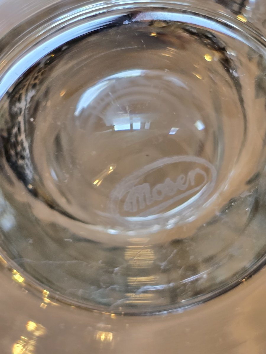 Ensemble de huit anciens verres en cristal taillé, Moser-photo-4