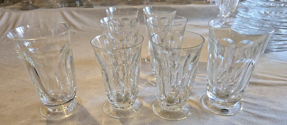 Ensemble de huit anciens verres en cristal taillé, Moser