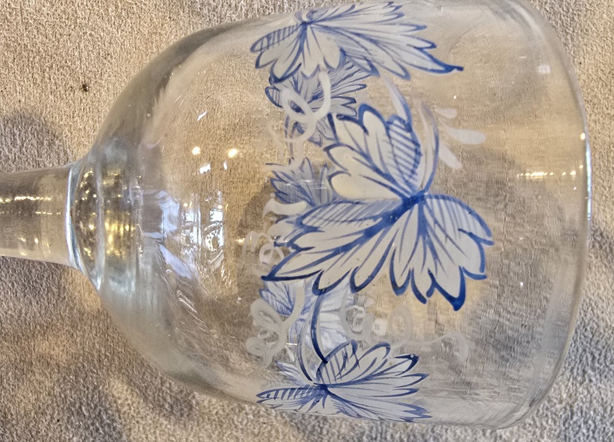 Paire de petits verres à liqueur en verre peint, début XXᵉ siècle-photo-4